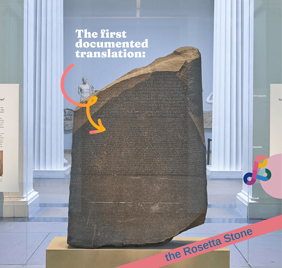 The first documented translation: the Rosetta Stone